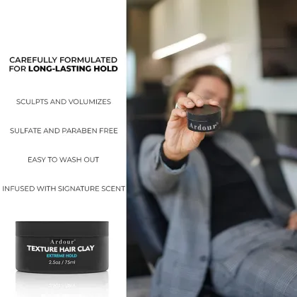 Alcohol-Free High Hold Hair Wax and Clay for Men