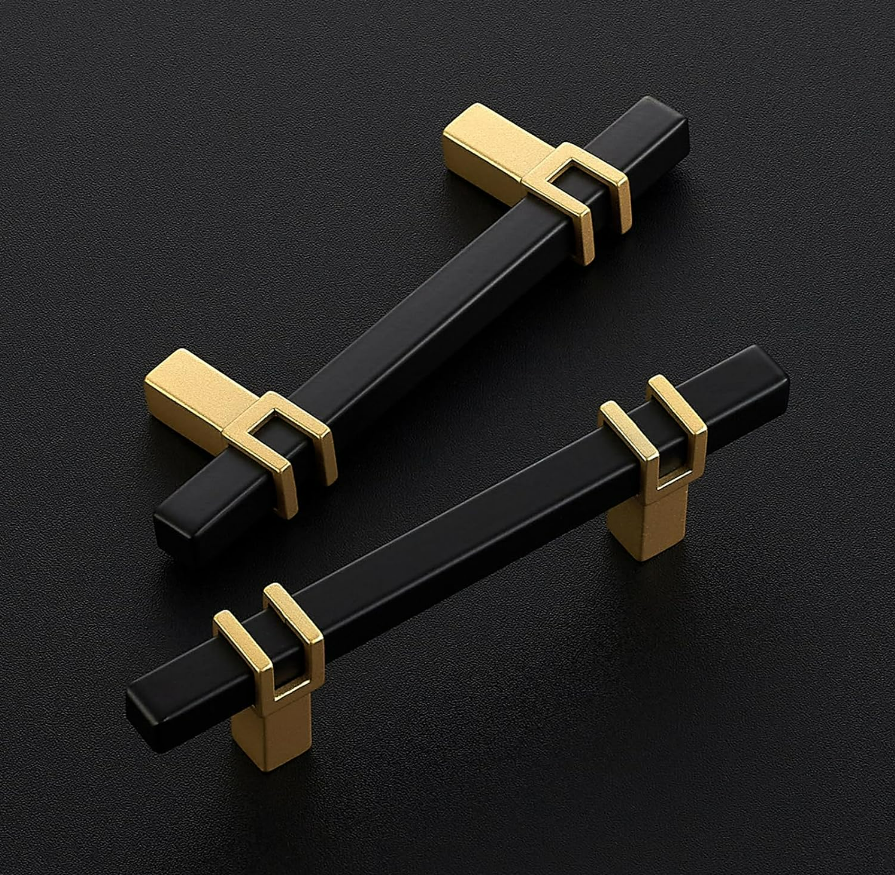 black stainless drawer pulls