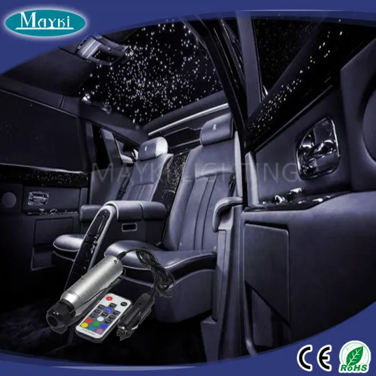 6W RGB car roof top ceiling star light for mini LED light engine and pmma fiber optic cable and remote control