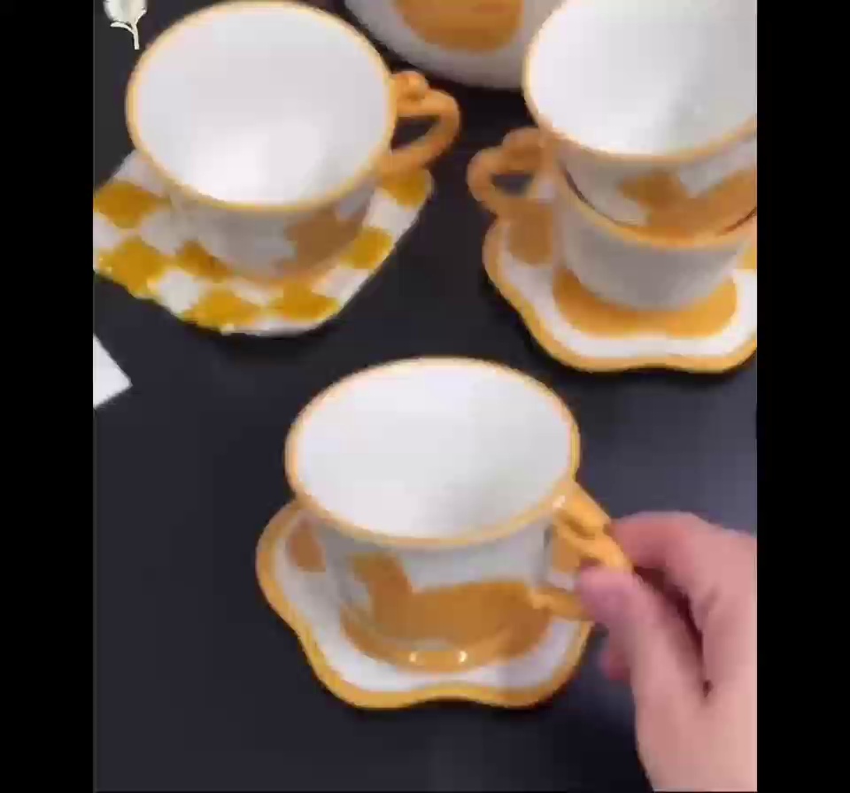 Creative Cartoon Cat Tea Set with Unique 3D Design