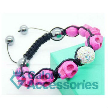 skull discount macrame ball beads shamballa crystal bracelet