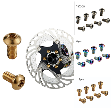 M5 MTB/ROAD自転車ディスクブレーキローターネジボルト-12PCS/ボックスT25 5x10mm