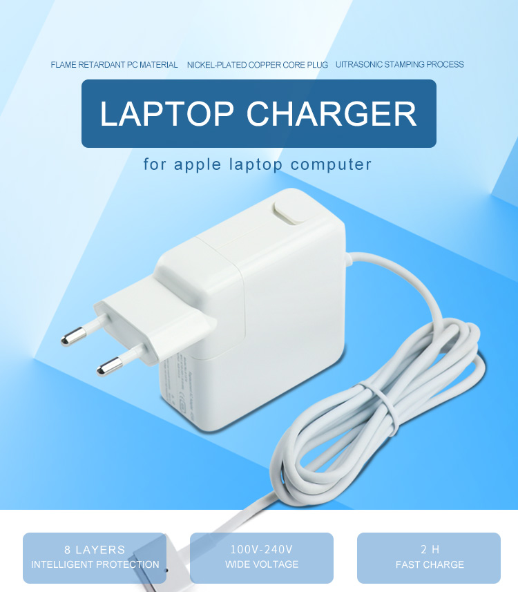 85W T connector eu plug wall power charger for macbook laptop