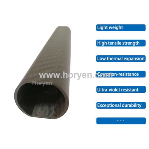 Oval Carbon Fiber Tube Customized oval square round 3K Carbon fiber tube Supplier