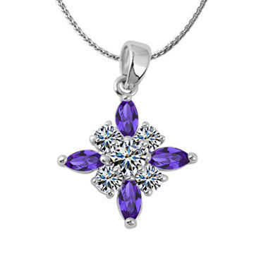 Showfay Wholesale, Colored CZ Stone Pendant for Women Necklace Jewelry