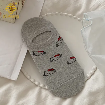 Korean version KT cat boat socks anti slip shallow mouth invisible socks