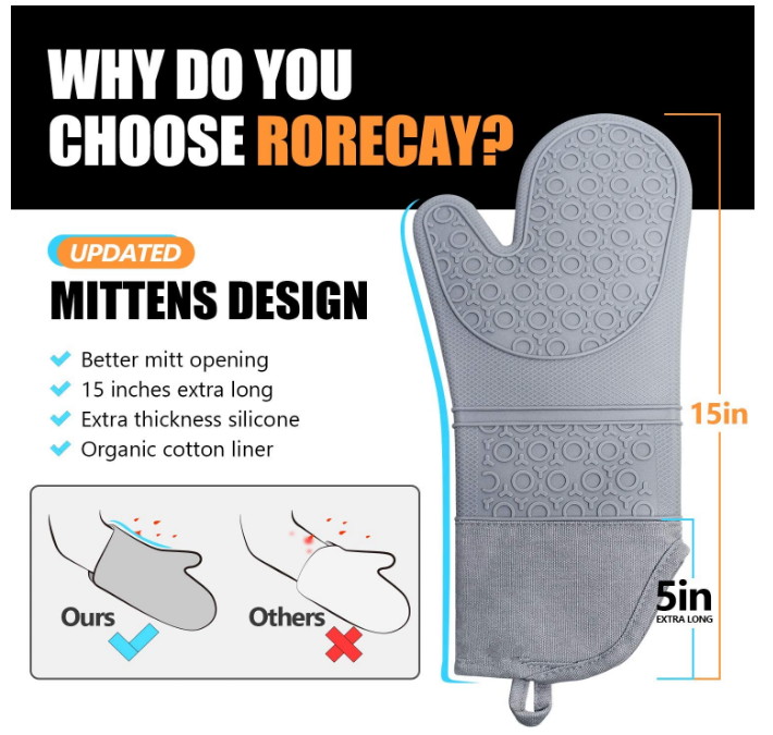 Silicone Oven Mittens Gloves