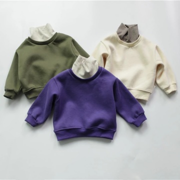 Top pullover del collo della felpa termica dei bambini