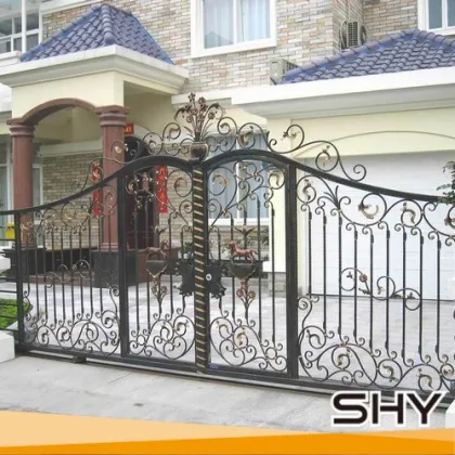 Metal wrought iron beautiful decoration door