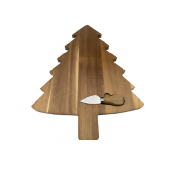 2024 Christmas Tree Wooden Chopping Board & Cheese Set