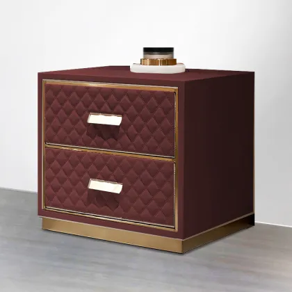 OEM leather nightstand Bedside Table