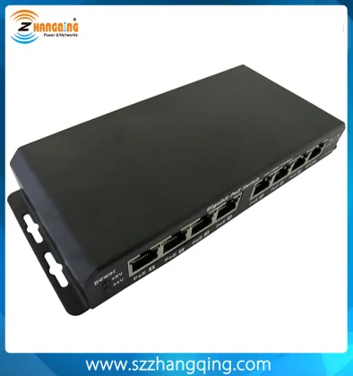 48 volt in either A or B modes 8 Port Gigabit Ethernet Switch