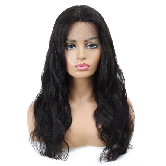 12A Peruvian Virgin Human Hair Silk Top HD Transparent Swiss Lace Front Luxury Ladies Long Body Wave Wavy Wigs