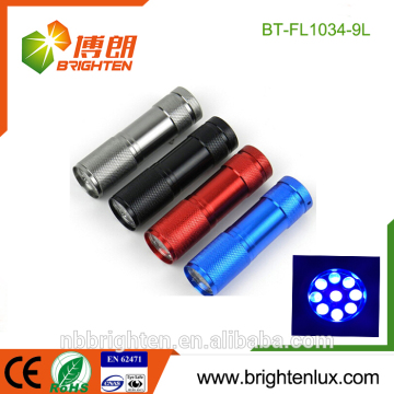 Multi-color Matal Material Christmas Gift UV Blacklight Money Checker Emergency Used 380nm Power 9Led germicidal uv led torch