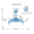 Acrylic lampshade retractable folding blades ceiling fan