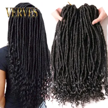 Crochet Faux locs Curly Braids Hair Extensions 18 inch synthetic hair Braids Dreads Hairstyle Ombre Goddess Locs  Hair Extension
