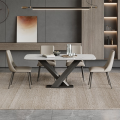 Sintered Stone Dining Table with V-Shaped Base