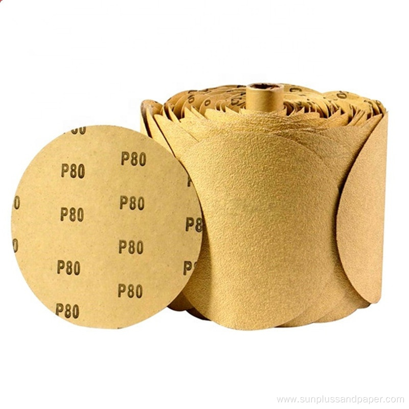 Round Sanding Abrasives Gold Sandpaper Discs