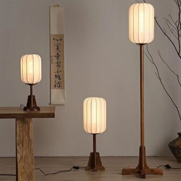 Midcentury Vintage Solid Wood LED Floor Lamp for Zen Tea Rooms and Bedrooms
