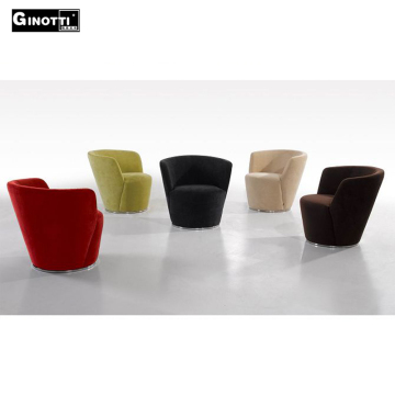 Modern round wood single seater sofa chair
