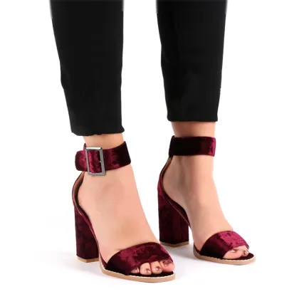 hot sale sweet high-heeled suede sandals