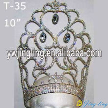 10 pulgadas Rhinestone concurso flores coronas para la venta