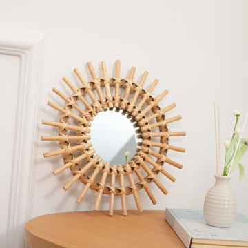 Einzigartige antike Großhandel handgefertigtes Weiden Willow Rattan Wandspiegel für Wohnzimmer und Kommode