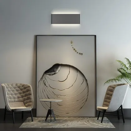 Modern Simple Chinese Style LED Wall Lamp - Matte Black Art Deco Bedroom Lamp