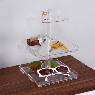 Clear Plastic Tower Design Stackbare Schlüsselringe Ohrringe Display Speicherhalter