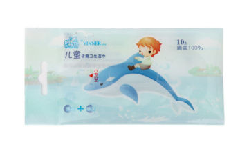 Recyclable Back Seal Bag , Wet Tissue Bag With Sticker