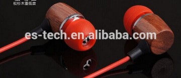RED wood in ear earphone High Quality super bass headsets