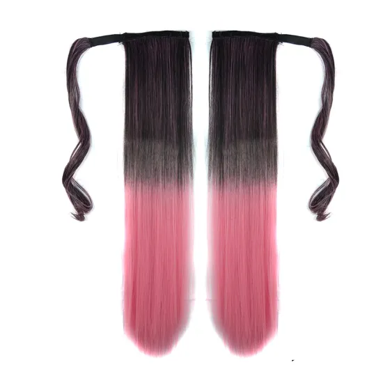 Wholesale Ombre Color 22 Inch Chorliss For Women Silky Long Straight Wrap Around Strappy Ponytail Hair Synthetic Hair Ponytails