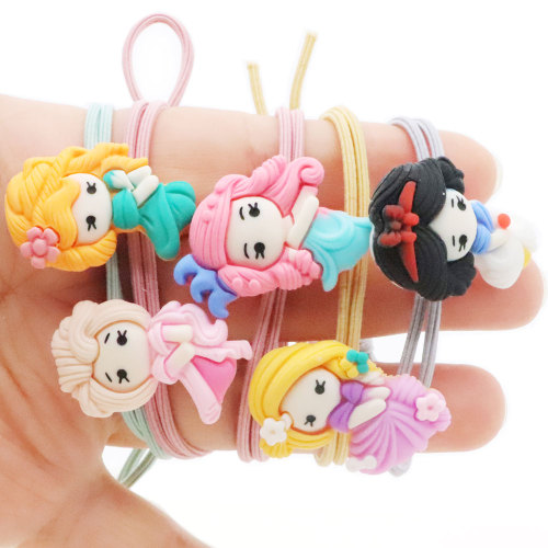 Precio al por mayor Baby / Infant / Toddler Princess Design Ponytail Holder Kawaii Elastic Pigtail Birthday Christmas Party Shower