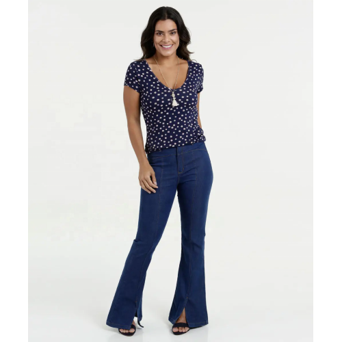 Damen Bluse mit tiefem V-Ausschnitt Polka Dot Bluse