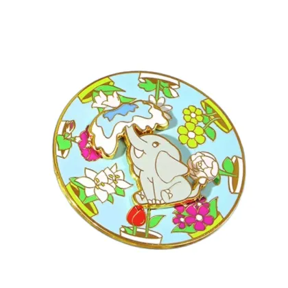Custom Metal Chinoiserie Bamboo Badge Brooch Enamel Pin with Accessories