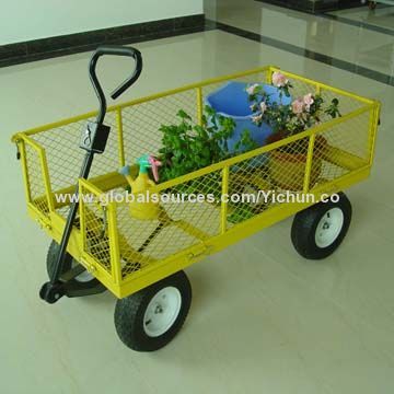 Heavy Load Garden Carts, Metal Frame, Pneumatic Wheels, Farm Usage