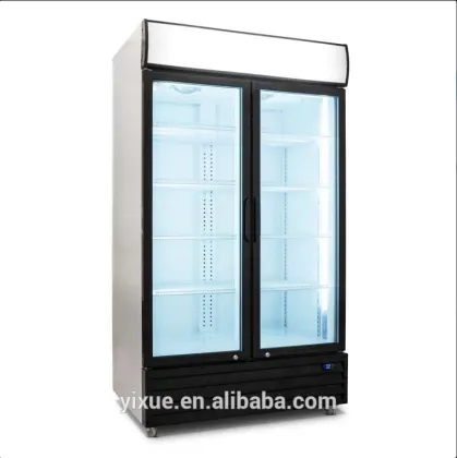 Upright 2 Door Dairy Drink Display Bottle Cooler Fridge