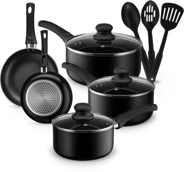 2024 NUOVI set di pentole antiaderente da 7 pezzi con utensili in nylon sicuri alimentari - regalo per la cucina perfetta