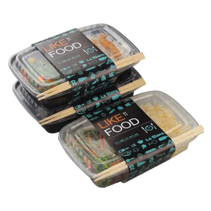 Biodegradable 2 Compartment Disposable Safe Plastic Meal Box