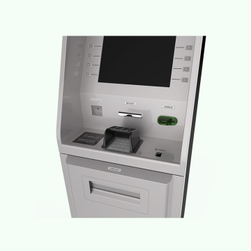Kiosk bankomatowy Cashpoint z białą etykietą