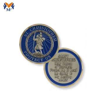 Sell metal blue enamel coin