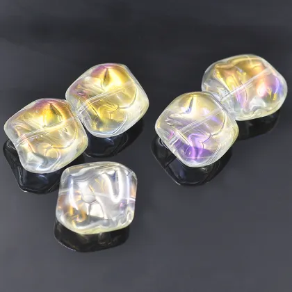 2016 new design trade jewelry flat lampwork crystal glass beads wholesale