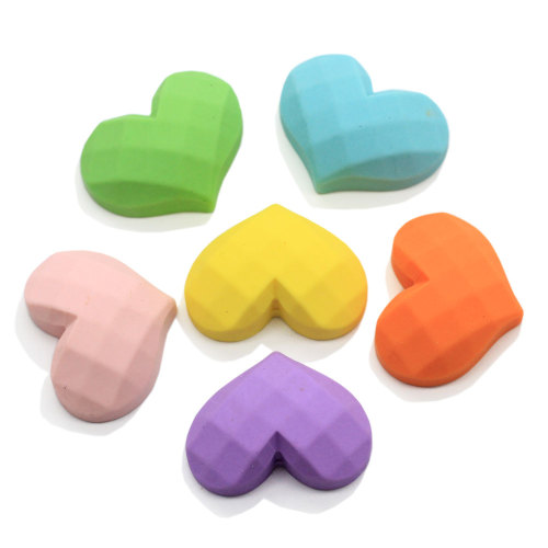 Romantic Matter Faceted Heart Resin Flatback Crafts 100Pcs Diy Necklace Pendant Making Art Decor Girls Hair Clip Ornament