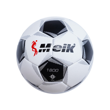 Tamanho 4 Bola de futebol preto e branco costure em preto e branco