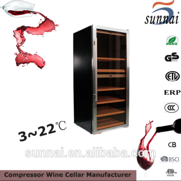 wine fridge 126 bottles single zone with silver panel wine refrigerator cabinet