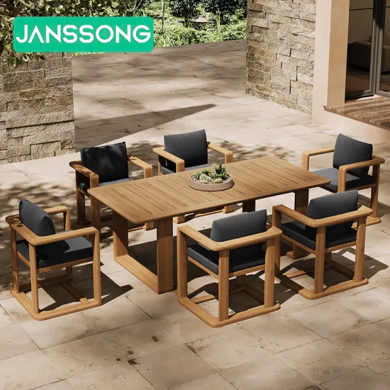 Hotel Luxury Teak Outdoor Dining Table and Chair Set