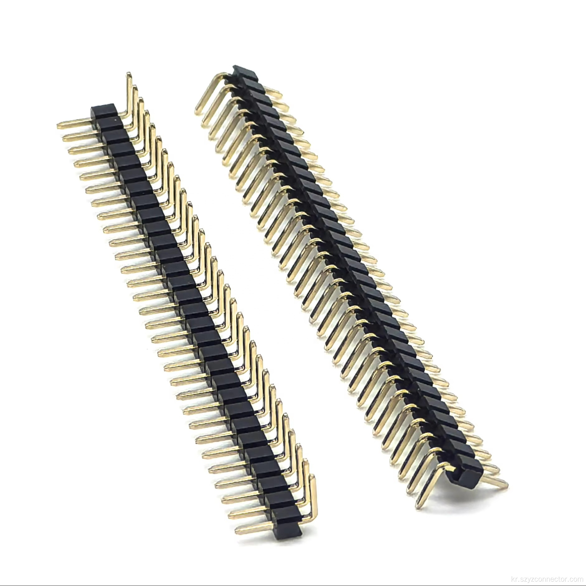 2.54mm 피치 핀 헤더 커넥터 단일 행 직각 SQ0.64mm H : 2.5mm 1*30p