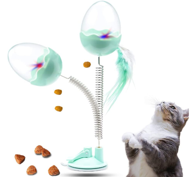 Dispensing Puzzle Cat Toy With Feather