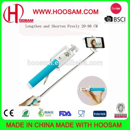Wholesale selfie stick, pockiet mini wired selfie stick