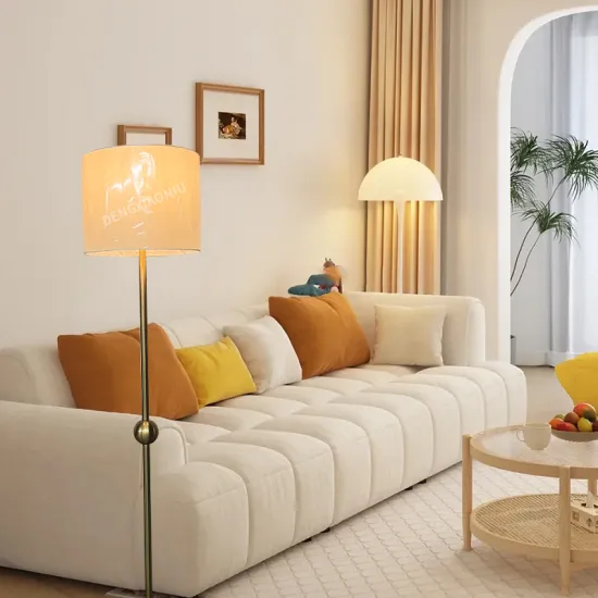 Modern Luxury White Fabric Shade Round Floor Lamp for Living Room and Hotel Decor